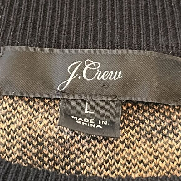 J. Crew Cotton Wool Blend Leopard Print Sweater Dress Size Large - Picture 4 of 8